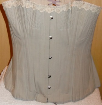 xxM94M 2 1890s French Dove Gray Corset